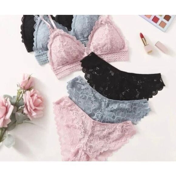 Boutique  Romantic Lace 2
Piece Matching Brassiere Panties Set Size M - Picture 6 of 7